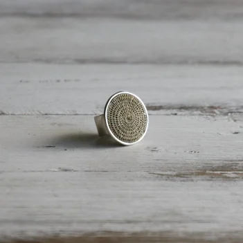 Fair Trade Sisal Large Silver Ring - Image 6