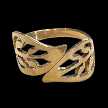 Fair Trade Leaf Brass Ring handmade in Cambodia
