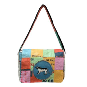 Recycled Tiger Patch Shoulder Bag