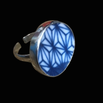 Vintage Porcelain Sterling Silver Ring - Image 15