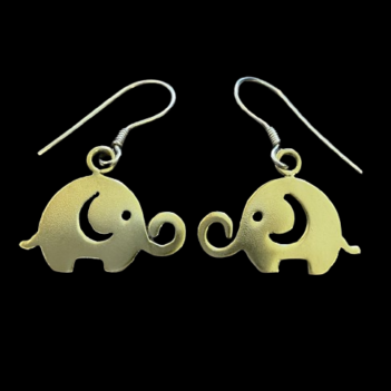 Elephant Earrings made from Brass Bombshells and Bullets