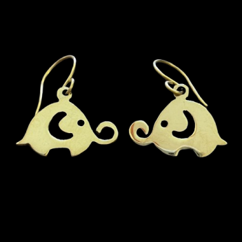 Elephant Earrings made from Brass Bombshells and Bullets - Image 4