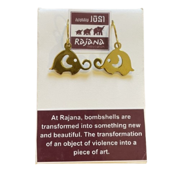 Elephant Earrings made from Brass Bombshells and Bullets - Image 5