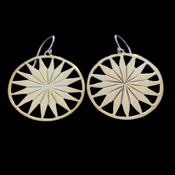 Sun Earrings made from Brass Bombshells and Bullets - Image 7