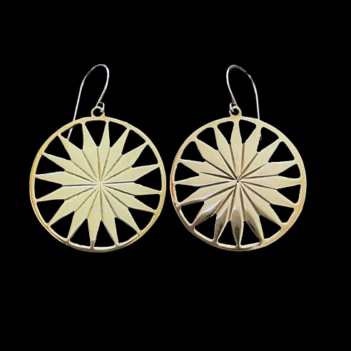 Sun Earrings made from Brass Bombshells and Bullets