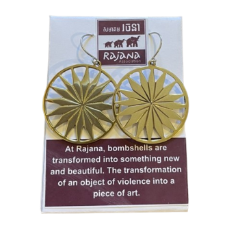 Sun Earrings made from Brass Bombshells and Bullets - Image 3