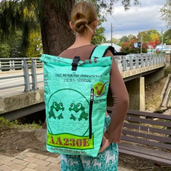Alternative view of Fair Trade Green Frog Duffle Backpack