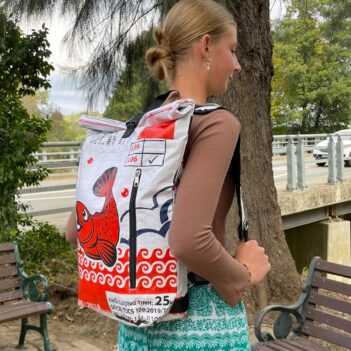 Fair Trade Fish Duffle Backpack