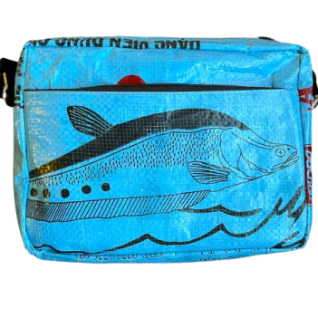 Recycled Fish Feed Zip Shoulder Bag - Image 6