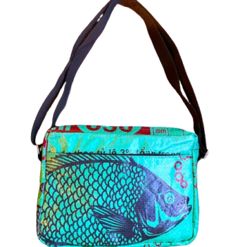 Recycled Fish Feed Zip Shoulder Bag