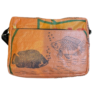 Recycled Fish Feed Zip Shoulder Bag - Image 8