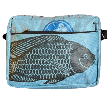 Recycled Fish Feed Zip Shoulder Bag - Image 9