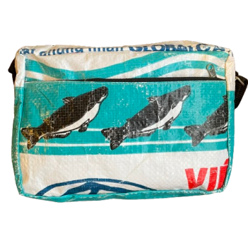 Recycled Fish Feed Zip Shoulder Bag - Image 11
