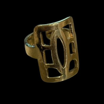 Fair Trade Rectangle Brass Ring handmade in Cambodia
